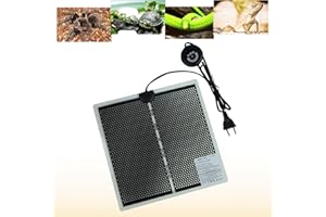FIPASEN Manta Calefactora para Reptiles, Tapetes Térmicos Terrarios con 7 Botones de Ajuste de Temperatura para Serpientes, Lagartos, Geckos, Arañas - Almohadilla Térmica para Reptiles (14W, 28x28CM)