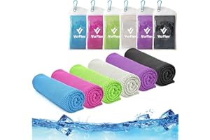 Cooling Towel,Vofler 6 Pack Cool Towels Microfiber Chilly Ice Cold Head Band Bandana Neck Wrap (40"x 12") for Athletes Men Women Youth Kids Dogs Yoga Outdoor Golf Running Hiking Sports Camping Travel