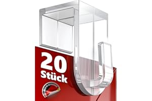 4smile Fensterhaken zum Einhängen - 20 Stück Fenster Aufhänger (bis 16 mm) als Haken für Fensterdeko - Fenster- und Türhaken transparent, ohne bohren Fenster Haken Aufhängung Deko Weihnachten