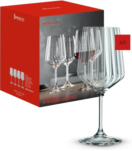 Lot De 4 Gobelets En Cristal Spiegelau 340ml - Verres Élégants Pour Boissons Gazeuses