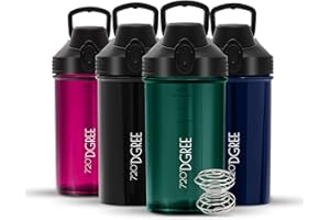 720°DGREE Protein Shaker 550ml “uberShaker“ – Auslaufsicher, BPA-Frei, Einfache Reinigung, Spiralmischer für cremige Shakes - Premium Eiweißshaker, Schüttelbecher für Eiweiß, Fitness, Gym