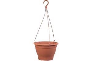 greemotion Blumenampel Lea, Kunststoff-Hängeblumentopf in Terrakotta, Ø 25 cm