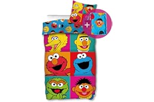 ‎SKYBRANDS Skybrands Ernie und Bert Bettwäsche Sesamstraße 135x200 80x80 [mit Beutel] Kinder Bettwäsche Set Baumwolle 2tlg. 1x Bettbezug 1x Kissenbezug