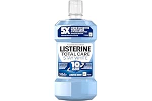 Listerine Total Care Stay White Mouthwash (1x 500ml), 10-in-1 Benefit Mouthwash for Total Oral and Gum Care to Maintain a Clean and Healthy Mouth and Naturally White Teeth