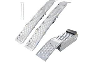 LIEKUMM 2PCS Tri-Fold Motorbike Ramp, 500 kg Capacity Steel Heavy Duty Car Ramps, 200 cm Motorcycle Ramps for Pickup Trucks, ATVs, UTVs, 1600 kg Capacity Car Ramp for Oil Change and Repairs