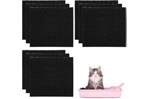 FADRUN 9PCS Filtro de Carbón Activado para Arena de Gato, Mascotas Gatos Filtros De Olor A Carbón Altamente Absorbente De Repuesto, para Cajas de Arena Cerradas para Gatos se Puede Cortar