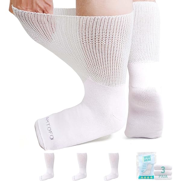 Nuovo 5 Paia Calze Uomo, Calze Donna Senza Gomma Calze Diabetiche 71583 - Foto 6