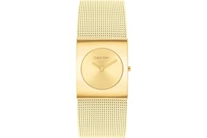Calvin Klein Analogowy zegarek kwarcowy dla kobiet CK Pulse Collection ze złotą bransoletką z siatki ze stali nierdzewnej - 25100062, Złoty