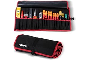 PARAT BASIC Roll-Up Case 20 | Rolltasche für 20 Werkzeuge aus Nylon | Kompakte Werkzeugtasche mit Steckverschluss | Leere Werkzeugrolle für Handwerker | Premium Werkzeugtasche Schwarz