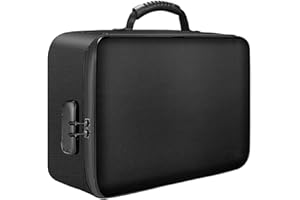 HMIFJUM Fireproof Document Box, Waterproof File Organiser Box, Safe Portable Home Fire Lockable Storage Boxes, Collapsible Travel Document Holder, File Storage Boxs with Inserts Bags and Zipper (Black)