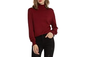 MESSBEBE Woolen Bloom Rollkragenpullover Damen Strickpullover Stretch Pullover in Weich Feinstrick Elegant Stehkragen Strickpulli Langarm Rolli Sweater für Herbst Winter