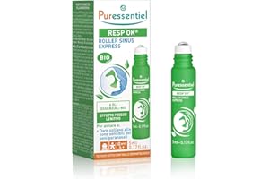 Puressentiel Respirazione,Roller Sinus Express, Per dare sollievo alle zone sensibili dei seni paranasali, Effetto fresco lenitivo, 6 oli essenziali BIO, 5 ml