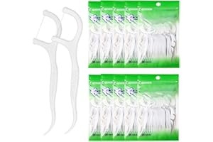 GENERIES 200 Pcs Dental Floss Picks, Plastic Dental Floss Stick Interdental Floss Tooth Picks Flat Dental Floss Toothpick Disposable Flossers for Family, Hotel, Travel