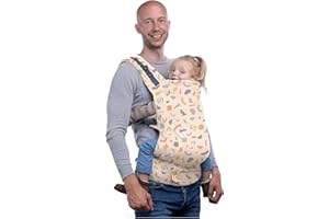Beco Toddler Carrier with Extra Wide Seat, 100% Cotton Toddler Carrying Backpack Style and Front-Carry, Lightweight & Breathable Child Carrier, Toddler Sling Carrier 20-60 lbs (Geometric)