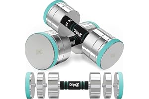Dripex Steel Adjustable Dumbbells Set 2.5kg 5kg 7.5kg 10kg 15kg 25kg Dumbbells Pair Hand Weights with Foam Handle for Men Women Home Gym Fitness Dumbbell Training
