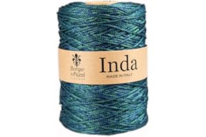 BORGO DE' PAZZI FIRENZE Cordino per Borse a Uncinetto, 2mm in Polipropilene (Blu verde 17), Filati per Uncinetto e Ferri, Made in Italy, BORGO DE’ PAZZI FIRENZE