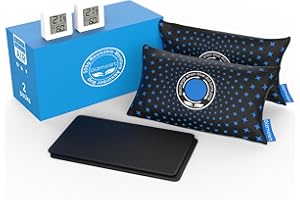 Gizmolet Deshumidificateur Voiture, 2 × 500g Réutilisable Absorbeur d'Humidité Voiture, Gel de Silice Sachets Anti humidité, Tapis Antidérapant, Digital Hygromètre, pour Cuisine, Placard