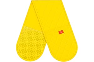 Yellow Oven Gloves Heat Resistant by Kiyotsu: Premium, Double Quilted Protection for Your Kitchen