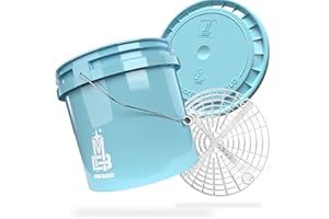 MAGIC BUCKET Paquete de lavado a mano para coche, cubo de lavado con tapa de cubo a juego, 3,5 galones estadounidenses, aprox. 13 litros, con cubo Grit Guard, colador para la suciedad, juego de lavado