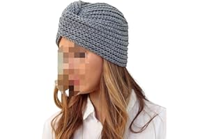 Faringoto Chemo Copricapo da donna, turbante lavorato a maglia a croce con cappuccio Lndian