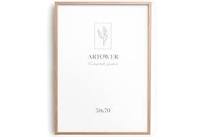 Artower® Ramka na zdjęcia 50 x 70 cm, naturalne drewno, dąb, cienka ramka na plakat, duża ramka na plakat w stylu vintage, 50 x 70 cm, drewniana ramka na zdjęcia, drewniana, ramka na zdjęcia, plakat z