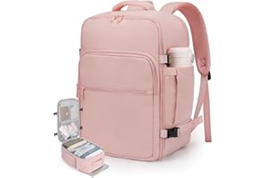 ETRONIK for New Ryanair 40x30x20 Cabin Bag Underseat, Travel Backpack Womens with TSA Approved, Hand Luggage Carry on Bag with 15 inch Laptop, Rucksack for Travelling Flight Work Overnight, Pink