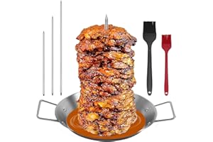 EIDOCT Griglia verticale per spiedini, in acciaio inox, con 2 spazzole e 3 misure rimovibili (20, 25 e 30,5 cm)