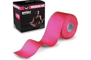 EFFEKT MANUFAKTUR Effekt Kinesiology Tape Waterproof (5 m x 5 cm), 1 Roll - Elastic Physio Tape for Muscle Support and Injury Recovery, Medical Tape, Kinetic Tape, Sports Tape Strapping Durable Kinesthetic Tape (Pink)