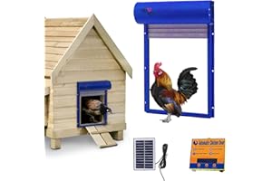 YEKUYEKU Automatic Chicken Coop Door, Automatic Chicken Door with Timer Control, Manual Control and Solar Control, Chicken Coop Door, chicken door opener for Farmhouse, Garden, Patio (Blue)
