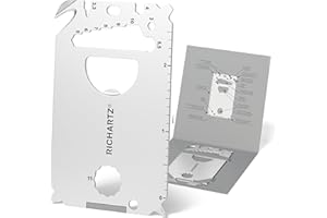 RICHARTZ POCKET CARD L23 | Multitool Schlüsselanhänger | 23 praktische Funktionen | Hochwertiger, matt gestrahlter Edelstahl | Schlüsselanhänger Werkzeug inkl. Verpackung & Funktionsbeschreibung