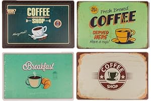 Bada Bing zestawy stołowe z różnymi wzorami reklamy retro o tematyce kawowej, zestaw 4 sztuk, Tischset eckig