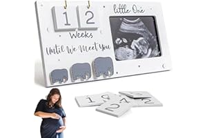 NIKSULTANT Baby Scan Photo Frames Pregnancy Gifts Mum to be Gifts Pregnancy Announcement Baby Countdown Ultrasound Photo Frame Picture Pregnant Mom Weeks Calendar