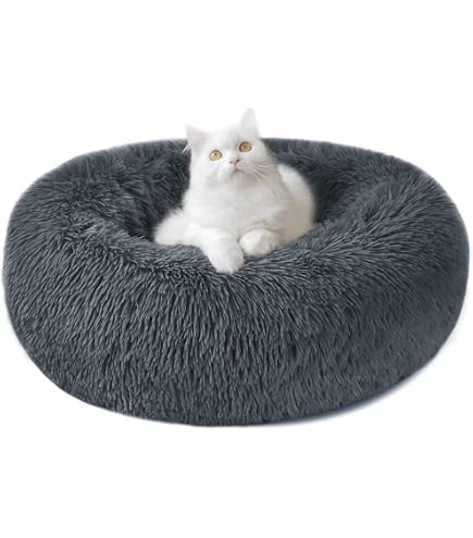 Auboa Rundes Hundebett & Katzenbett – Maschinenwaschbar, Rutschfest & Super Weich | Für Kleine Hunde & Katzen