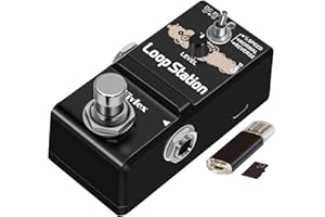 Vivlex Looper Pedal Mini Loop Recording Pedal Stompbox for Guitar Bass Microphone Drum with 1GB Memory Card 10 Minutes of Looping REVERSE Function LN-332AS