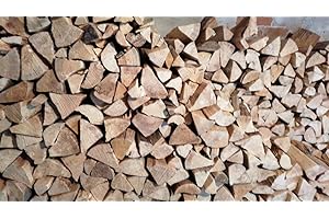 Wohltuer Bois de chauffage, bois de cheminée, 100 kg, prêt au four, divisé en tranches de 25 cm, séchées en chambre, 100kg, (BHN)