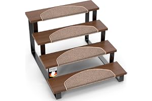 Floordirekt trappsteg mattor London Pro beige – 15 sparset stegmattor, trappmatta halv rund 23,5 x 65 cm