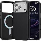 CONSTRAIN - Case Leather Magsafe Leather Liquid Cover Compatible with iPhone 17 Pro Velvet Hard Silicone inside with Precision Button