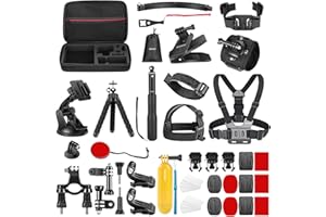 NEEWER Kit de Accesorios para Cámara de Acción 50 en 1 Compatible con GoPro Hero 12 11 10 9 DJI OSMO 4 3 2 Insta360 X3 X2 GO 3 SJCAM DBPOWER AKASO VicTsing APEMAN WiMiUS QUMOX Lightdow Campark Sony