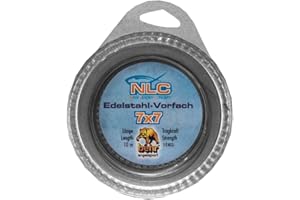 WURMBADEN 10 m Stahlvorfach 7x7 mit Klemmhülsen Angel Vorfach Hecht Raubfisch Vorfächer