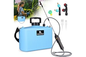 Inoamity Pompa Irroratrice a Batteria 9L, Spruzzatore Elettrico 3 in 1 con 3 Ugelli, Bacchetta Regolabile e Design Professionale, Ideale per la Cura di Giardino, Prato e Cortile