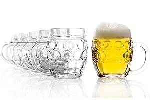 OBERGLAS SEIT 1806 STÖLZLE LAUSITZ Oberglas Boccale Tübinger Augenkanne 0,4l I Set di 6 pezzi I Boccale con manico I Bicchiere da birra tradizionale I lavabili in lavastoviglie I di pregio I infrangibili