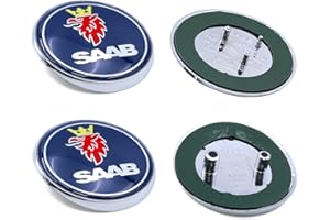 FORTEN KINGDOM Griffin - Juego de 2 insignias redondas de plástico para SAAB 93 9-3 95 9-5 2003-2010 para capó delantero y maletero trasero 12844161 1278587 (azul)
