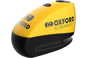 Oxford Security Motorcycle Motorbike Scooter Screamer 7 Alarm Disc Lock Anti-Theft Bike Securing Accessory - Black/Yellow