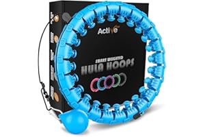 K-Mart Smart Hula Ring Hoops, Weighted Hula Circle 24 Detachable Fitness Ring with 360 Degree Auto-Spinning Ball Gymnastics, Massage, Adult Fitness for Weight Loss