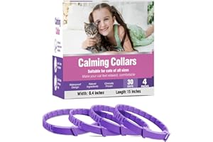 YFCACT Collare Calmante Per Gatti Collare Calmo Per Gatto Allevia L'Ansia Da Separazione E Allevia Lo Stress Nei Gatti Collare Per Gatti Calmi Regolabile Impermeabile Collarari Gatti 15 Pollici