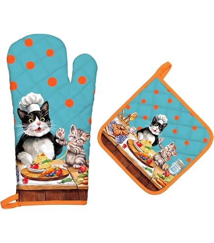 Gant De Cuisine Gants De Cuisine Chat ZORR - Lot 4 Pièces - Coton Résistant Chaleur 230°C - Thème Chat Maniques Cuisine Chat Gant Cuisine Four Gant De Cuisine Gants De Cuisine Chat ZORR - Lot 4 Pièces - Coton Résistant Chaleur 230°C - Thème Chat Maniques Cuisine Chat Gant Cuisine Four