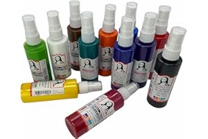BASTELZONE Peinture textile en aérosol pour tissu Tie-Dye T-shirt Couleur Batik dans vaporisateurs Imperméable (12 couleurs x 70 ml)