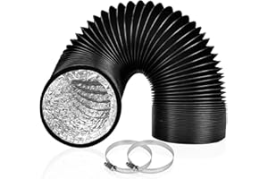 ENENES 125mm PVC Abluftschlauch, 2.5 Meters Alurohr Lüftungsschlauch aus Aluminium Aluflexschlauch für Abzugshaube, Rohrventilator