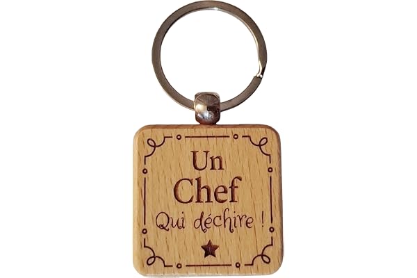 Porte-Clés en Bois Gravé Personnalisé - Cadeau Unique pour Collègue de Travail, Ami, Famille - Idéal pour Cadeau de Noël, Anniversaire