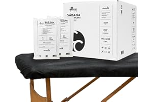 MUNTRADE Sábana Desechable Ajustable TNT 95x220 cm Color Negro 10 unidades | Sábanas Desechables Camilla Ajustables